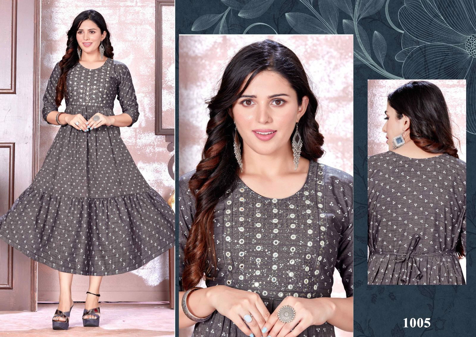 Beauty Fab Fabulous Bombay Rayon Embroidery Kurtis Catalog
